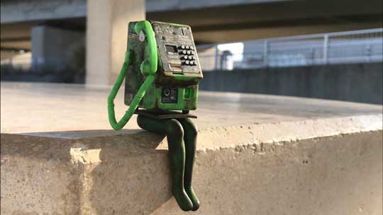 歩き疲れた 公衆電話 末路 フィギュア 粘土 制作 エモい