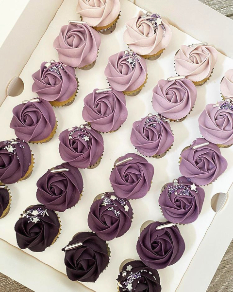 本物の花のようなカップケーキ