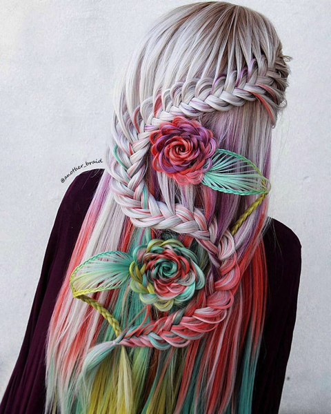 編み込みヘアレンジメント