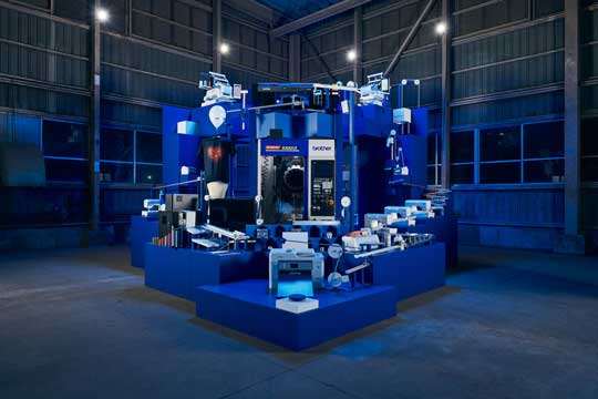 ブラザー工業 からくり 装置 製品 組み合わせ ピタゴラ 巨大 仕掛け 動画