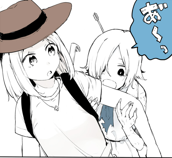 腕に噛みつく幼女のゾンビ