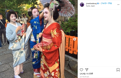 エフゲニア・メドベージェワ ロシア フィギュアスケート 京都 セーラームーン 舞妓姿 武内直子 世界選手権2連覇 着物風衣装 Instagram