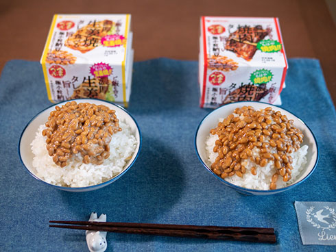 焼肉納豆ご飯と生姜焼納豆ご飯