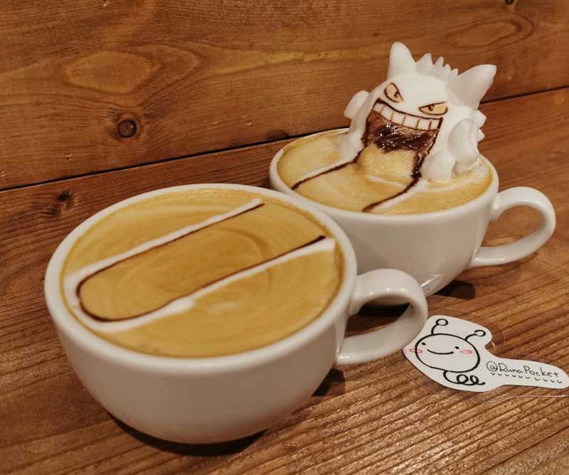 かわいくて楽しい立体のラテアート作品がずらり　ポケモンに「ぽよよ〜ん」なカービィも