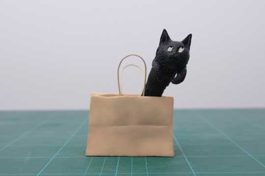 めーちっさい フィギュア 猫 マンガみたいな表情 袋 飛び出す 機動力 カンスト