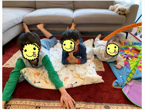 小倉優子 子ども 第3子 家族写真 アメブロ ぷーちゃん 休日 習い事 3兄弟 Ameba