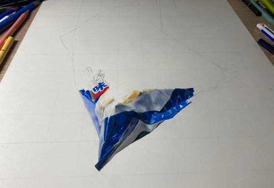 堅あげポテト 絵 リアル 色鉛筆