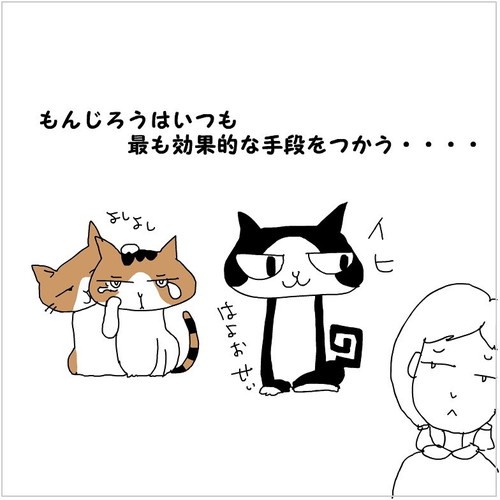 はなたまさんを起こすもんちゃん