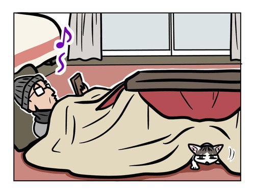 コタツから出てくるまるまるちゃん