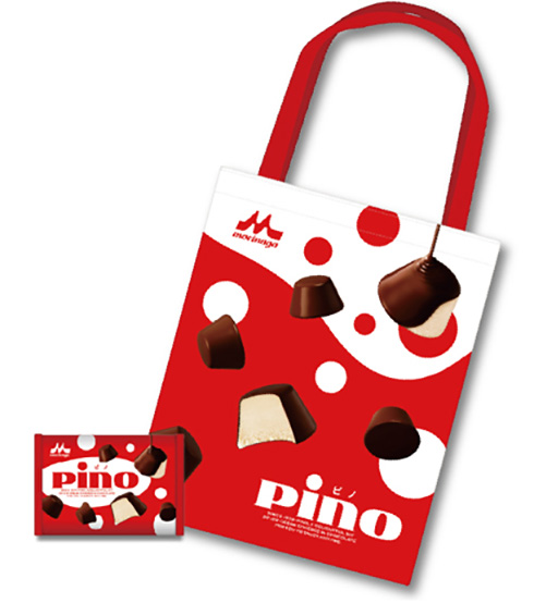 もちっとした触り心地の410倍サイズ「ピノクッション」がゲーム用景品に登場！　パッケージを再現したA4サイズの「ピノエコバッグ」も