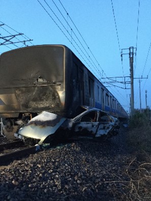 JR東日本 常磐線 衝突事故 脱線 炎上