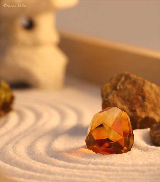 水晶 庭石 日本庭園 ミニ 枯山水 石 宝石 ルース