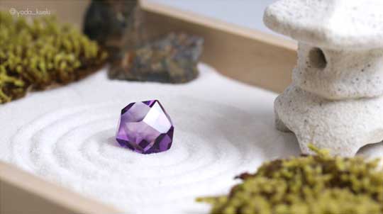 水晶 庭石 日本庭園 ミニ 枯山水 石 宝石 ルース