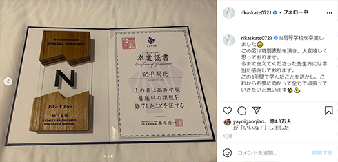 紀平梨花 高校 卒業 N高 進学 早稲田