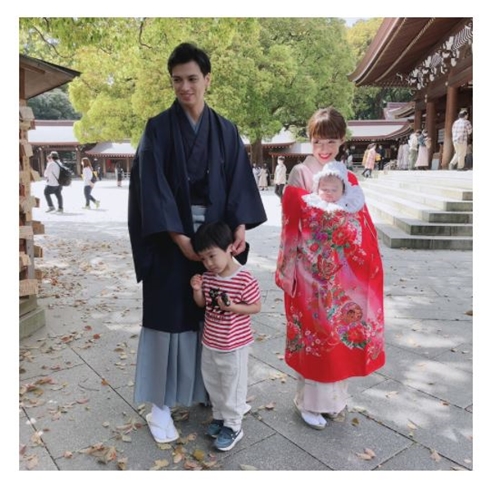 アレクサンダー 川崎希 お宮参り お食い初め