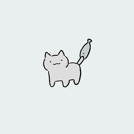 ねこにがぶりされるねこ