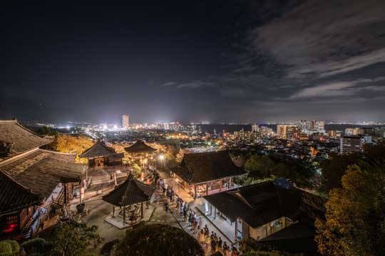 滋賀県 園城寺 三井寺 観月舞台 夜桜 美しい 写真