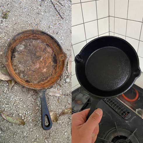 キャンプ場 遺棄 スキレット キレイに サビ取り 方法 不法投棄 反対