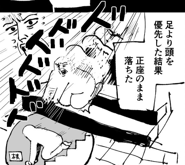 階段 転げ落ちる twitter 漫画