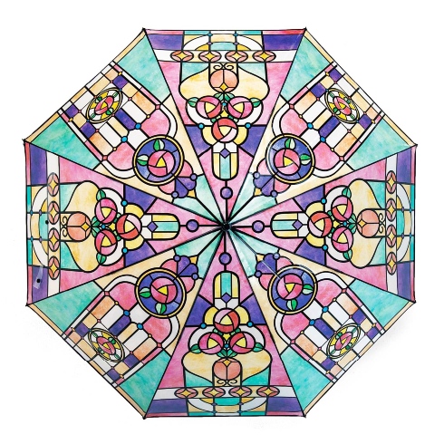 広げればあこがれの世界 大正ロマンなステンドグラスの傘