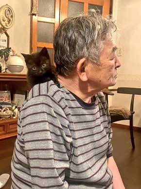 助けた 子猫 なつく お父さん 親父 拾ってきた 好かれてて笑った