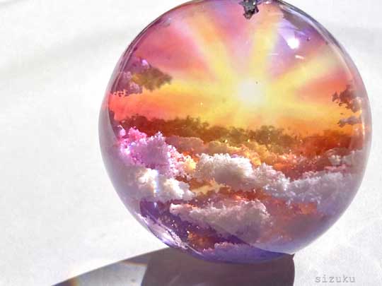 花 そら イメージ 雲 レジン 作品 ハンドメイド 銀のしずく