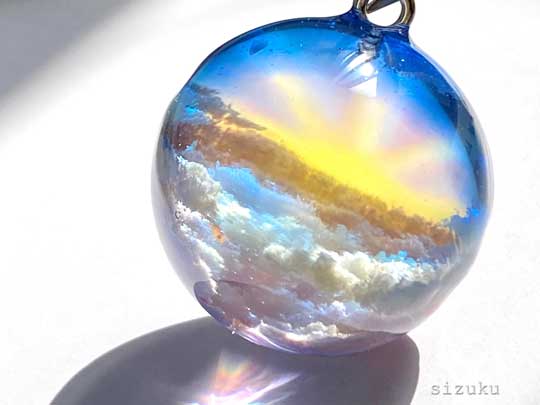 花 そら イメージ 雲 レジン 作品 ハンドメイド 銀のしずく