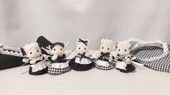 VV様　シルバニア  ハンドメイド 心が浄化されるくらい可愛い」 メイドさんに変身したシルバニアの