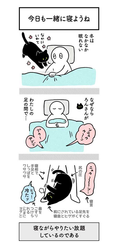 夜中 布団 入れてほしい 黒猫 ろん 漫画 AKR