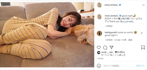 桐谷美玲 三浦翔平 夫婦 ルームウェア 愛犬 インスタ