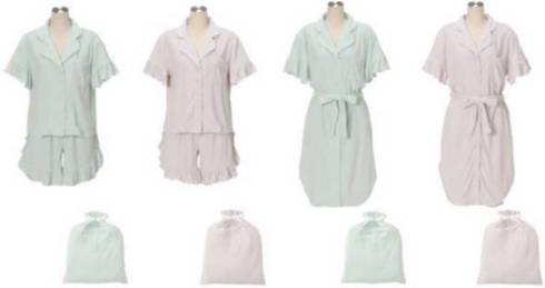 キシリトール配合 パイルパジャマ（各5000円） 、パイルワンピーズ（各5000円）（各アイテムカラー展開／ミント・アイス）