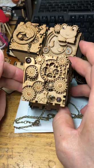 歯車 オルゴール ハンドメイド 手作り アクセサリー 作品