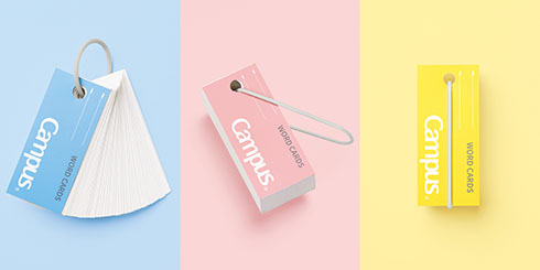 キャンパス バンドでまとまる単語カード