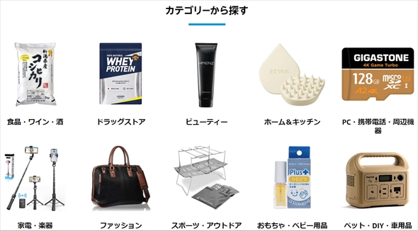 対象商品のカテゴリー一覧