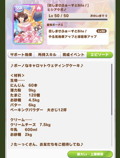 ヒシアケボノのケーキ