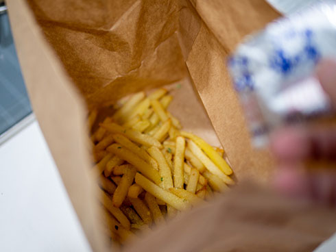 スープの粉を振ったポテト