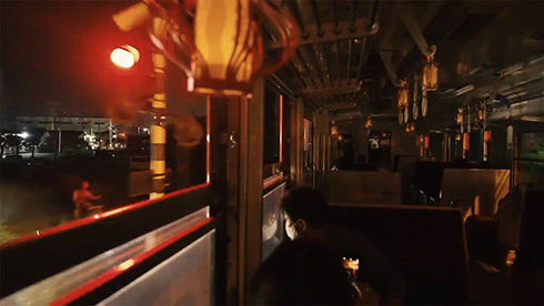 岳南電車 工場 夜景 踏切 静岡