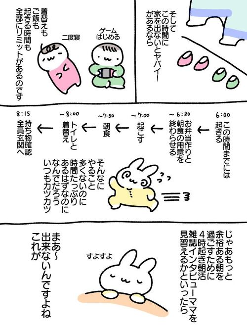 子どもを送る朝は大変