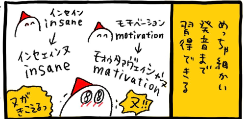英語のべんきょう特徴的なコマ