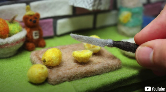 食べられないけどおいしそう！　羊毛フェルトでレモネードを作るストップモーションアニメがかわいい