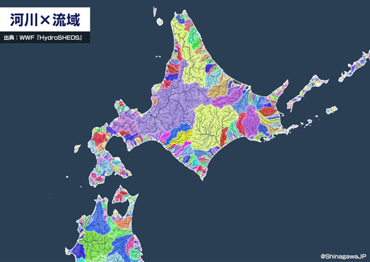 川だけ 日本列島 描いてみた 河川 水系 データ 分析