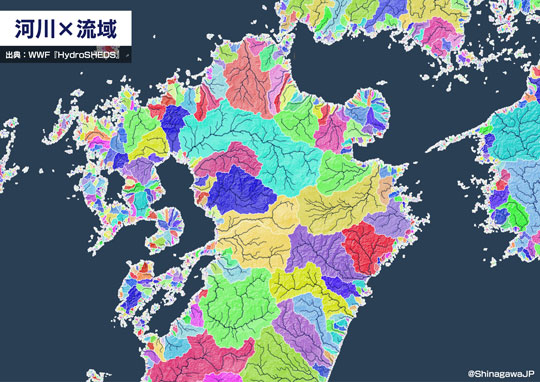 川だけ 日本列島 描いてみた 河川 水系 データ 分析