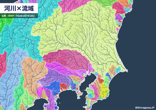 川だけ 日本列島 描いてみた 河川 水系 データ 分析