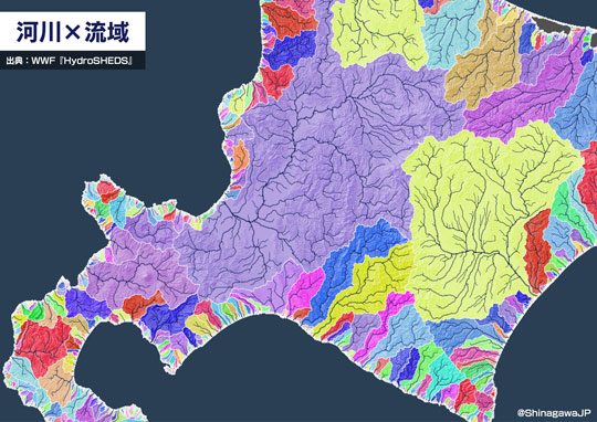 川だけ 日本列島 描いてみた 河川 水系 データ 分析