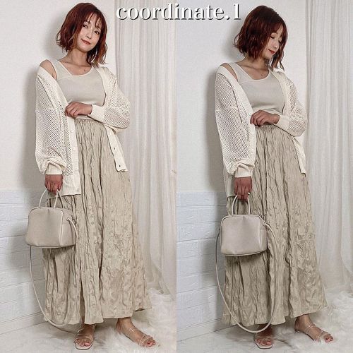 しまむらワッシャースカート着回し6コーデ