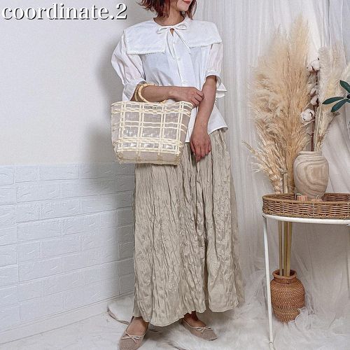 しまむらワッシャースカート着回し6コーデ