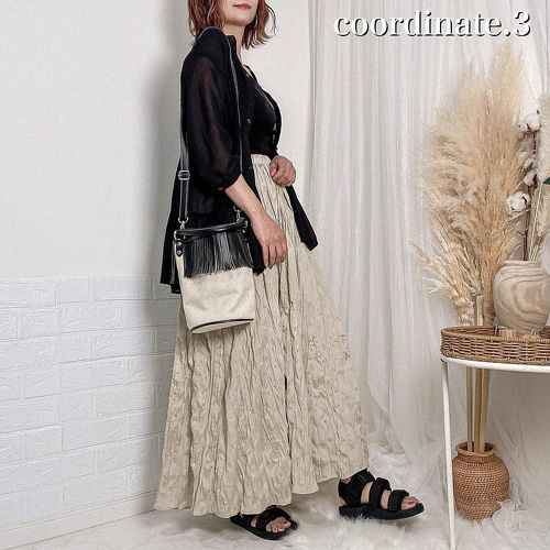 しまむらワッシャースカート着回し6コーデ