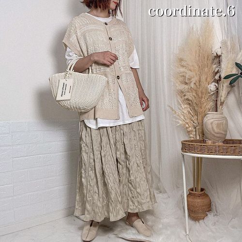 しまむらワッシャースカート着回し6コーデ