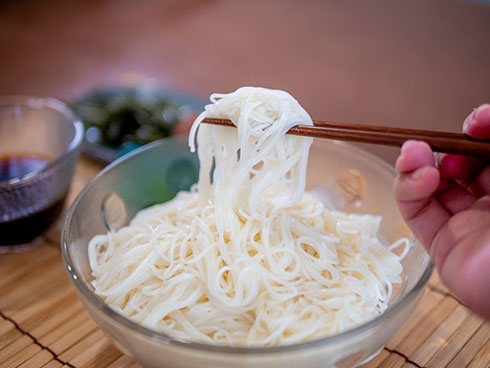 そうめんを箸上げしたところ
