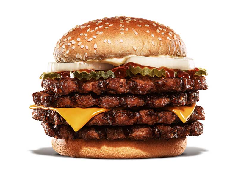 バーガーキング、パティ4枚の「東京テリヤキタワー」を期間限定販売　1411キロカロリーの爆盛りバーガー